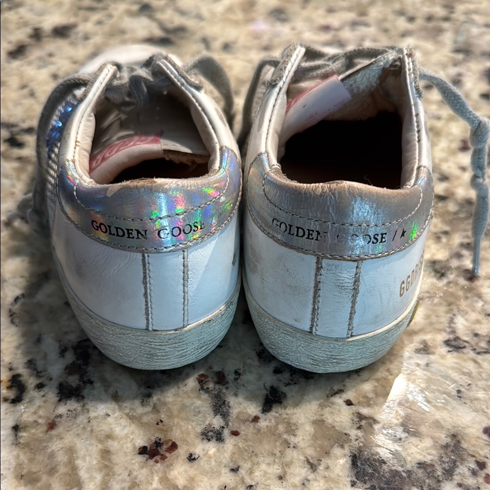 Kids “Super Star” Golden Goose sneakers with glittery purple/blue star - Picture 4 of 10